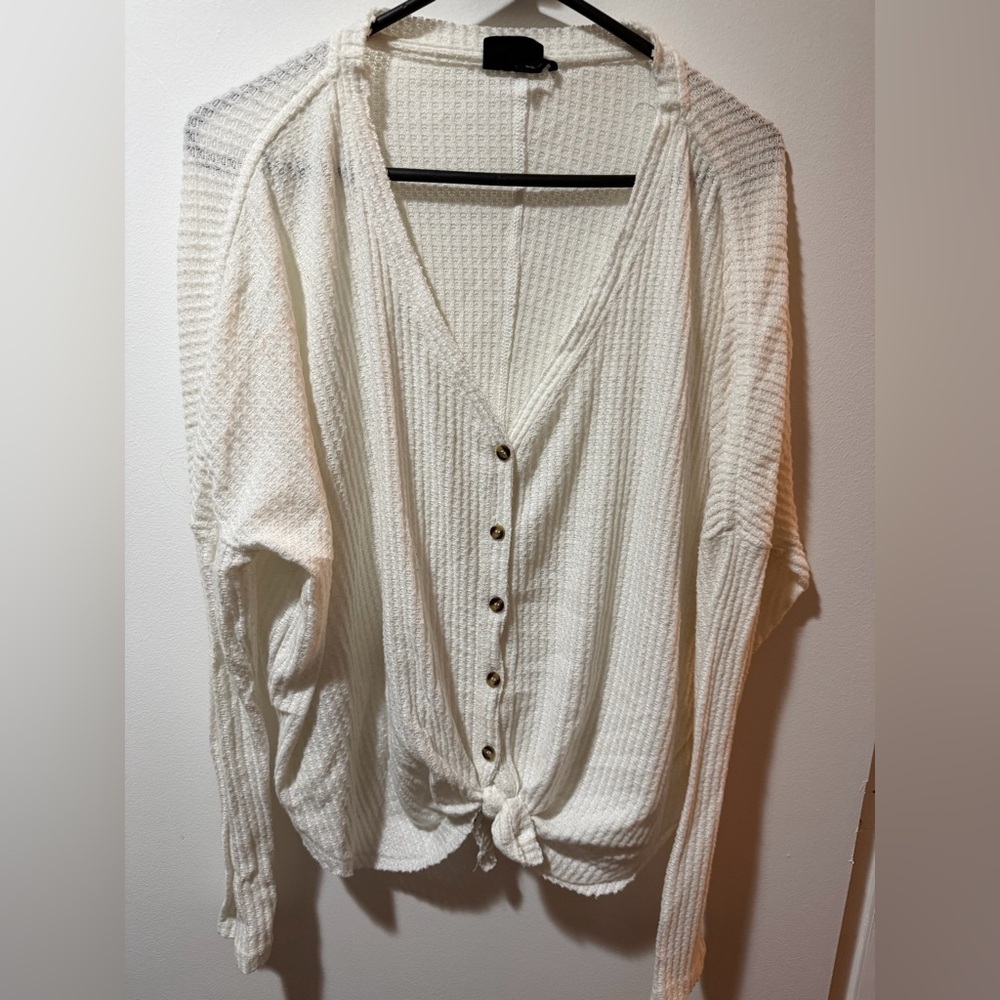 Urban Outfitters White Button-Up Cardigan